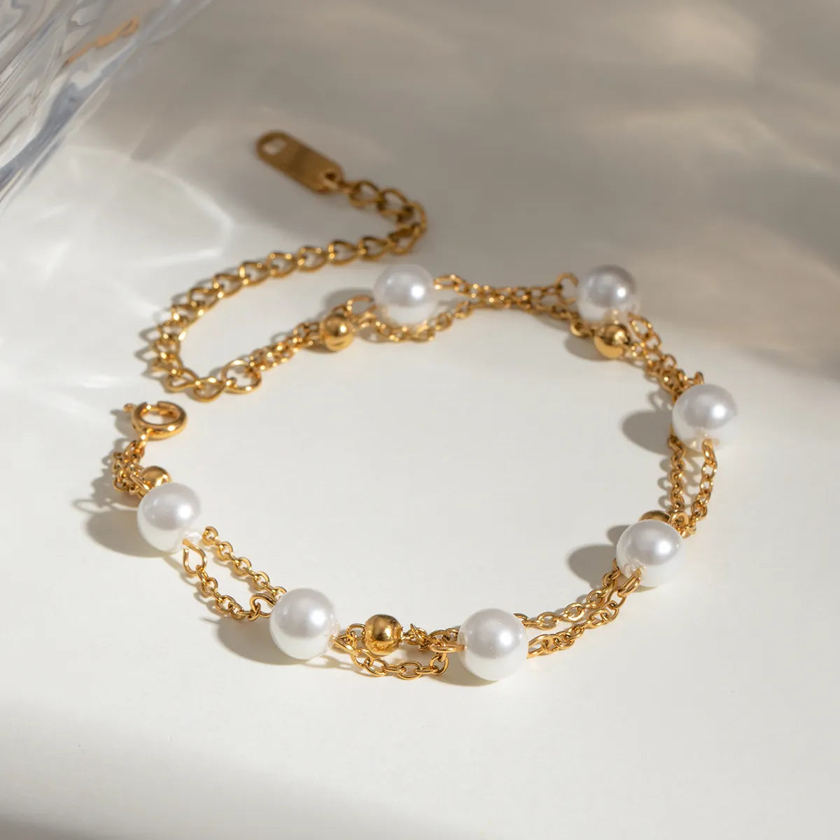 Double Chain Pearl Anklet