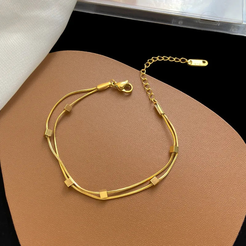Gold Cube Anklet