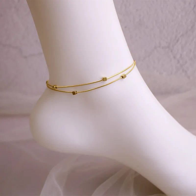 Gold Cube Anklet