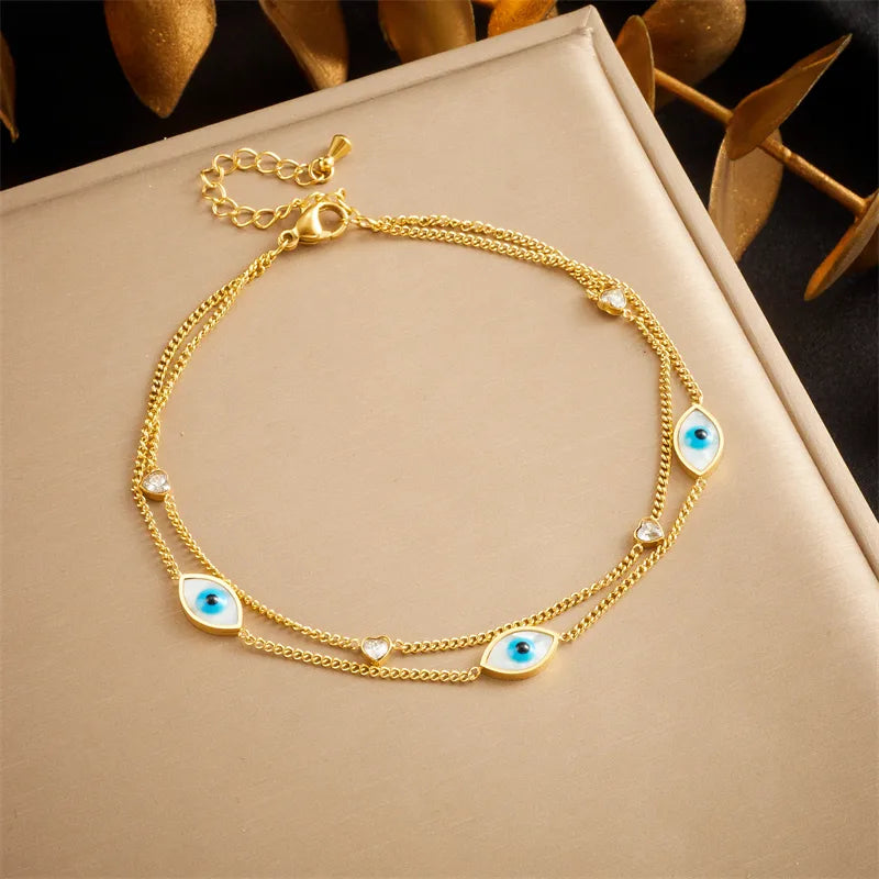 Evil Eye Gold Anklet