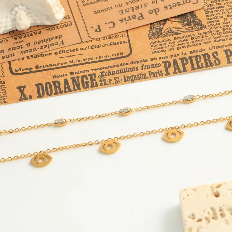 Layered Evil Eye Anklet