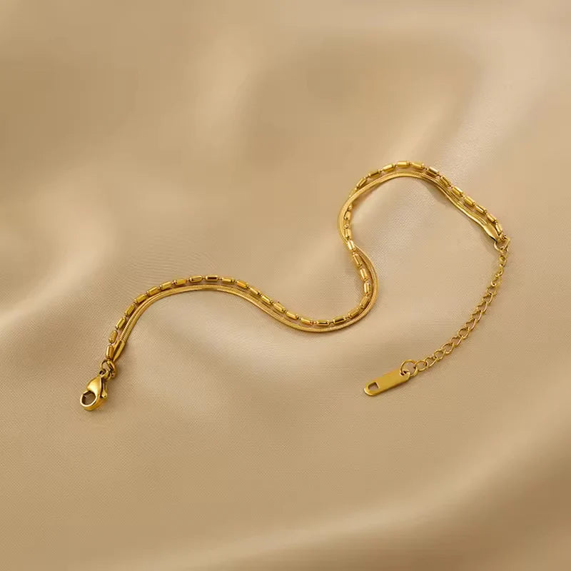 Double Layer Gold Anklet