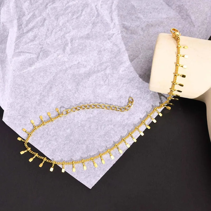 Gold Chain Tassel Anklet