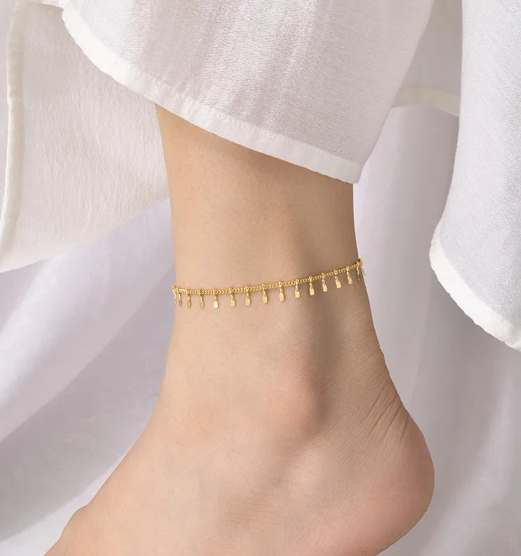 Gold Chain Tassel Anklet