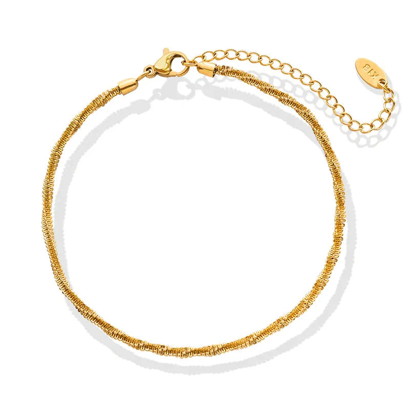 Elegant Twisted Gold Anklet