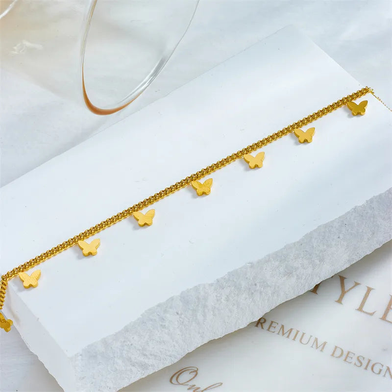 Butterfly Charm Gold Anklet