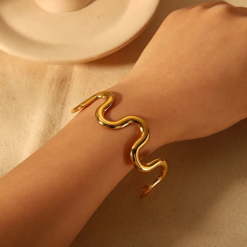 Wave Design Cuff Bracelet