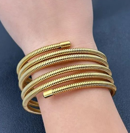 Coiled Gold Statement Bracelet