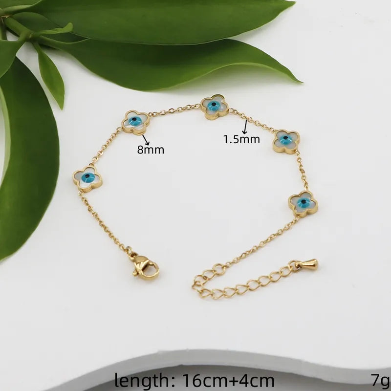 Floral Evil Eye Bracelet