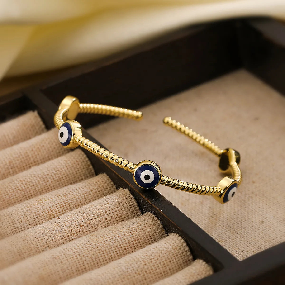 Evil Eye Gold Bangle