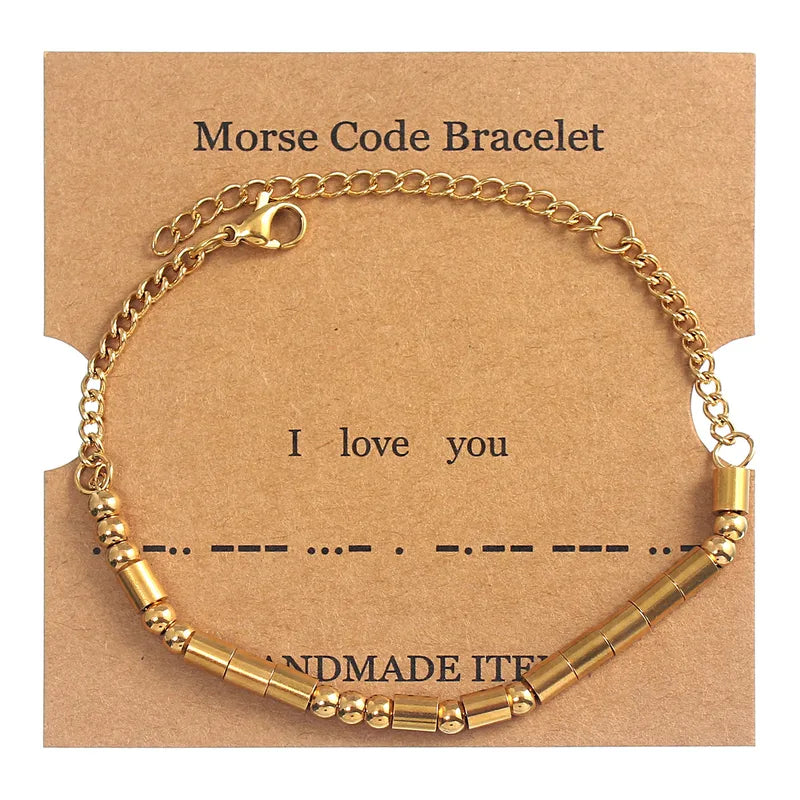 Morse Code Bracelet - "I Love You"