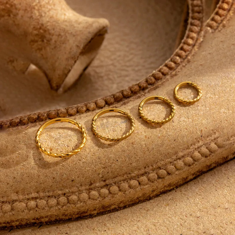 Twisted Gold Hoop Earrings