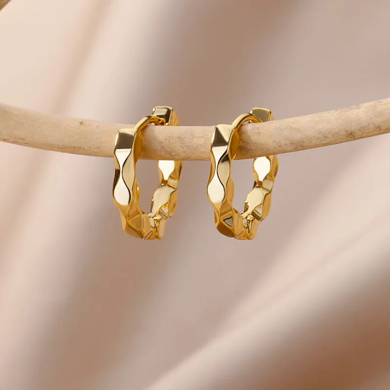 Hammered Gold Hoop Earrings