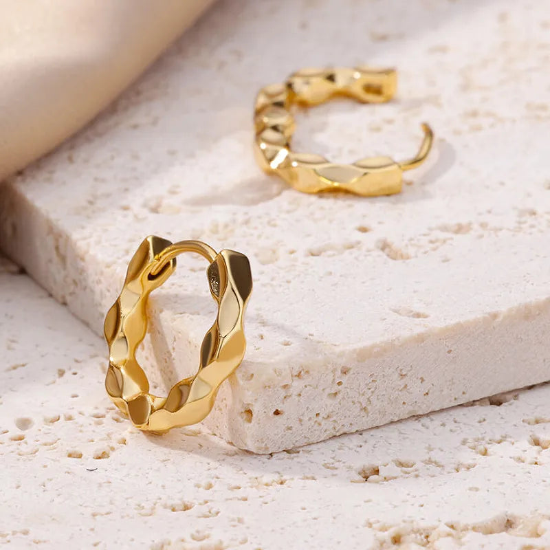 Hammered Gold Hoop Earrings