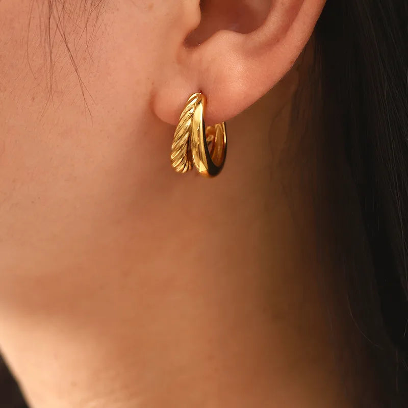 Twisted Gold Hoops
