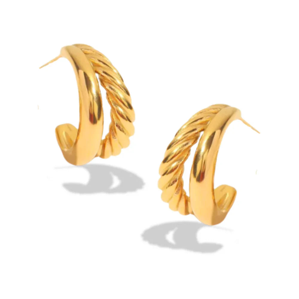 Twisted Gold Hoops