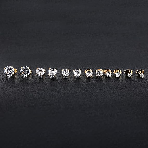 Gold Zirconia Studs Set