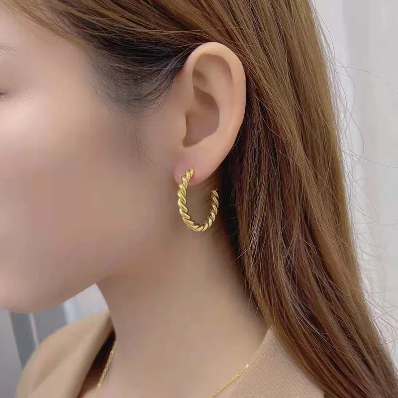 Swirl Gold Hoops
