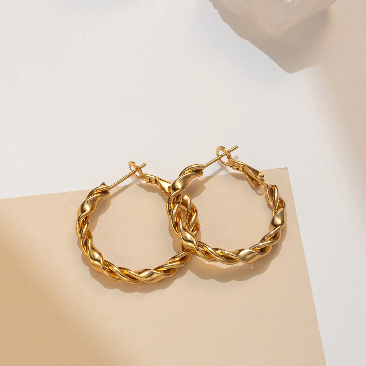 Golden Twist Hoops