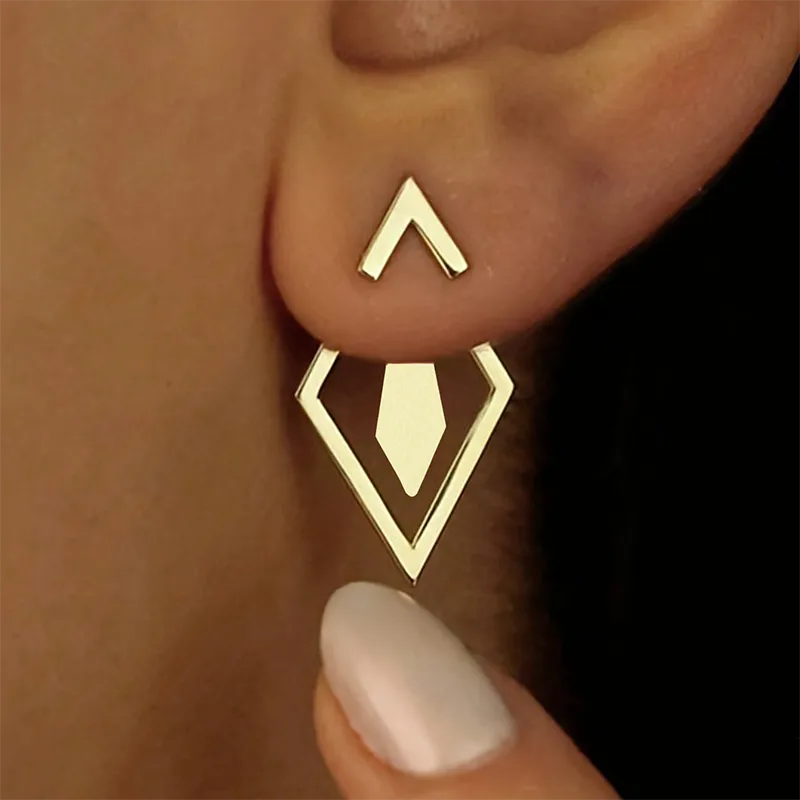 Geometric Gold Statement Earrings