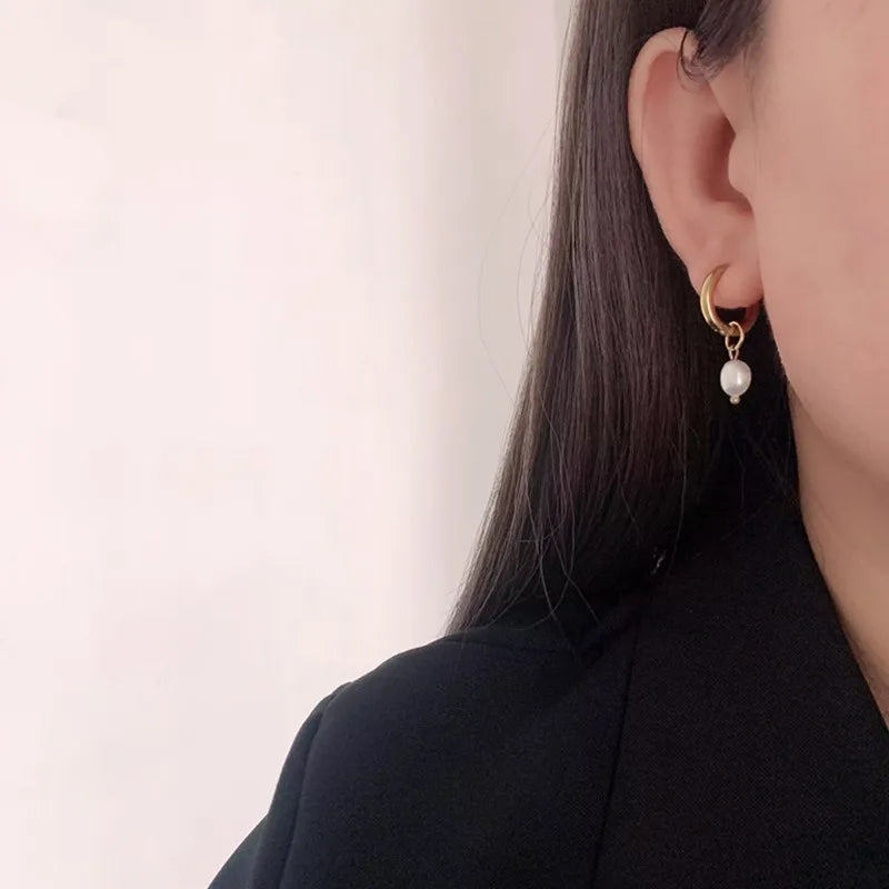Pearl Hoop Earrings