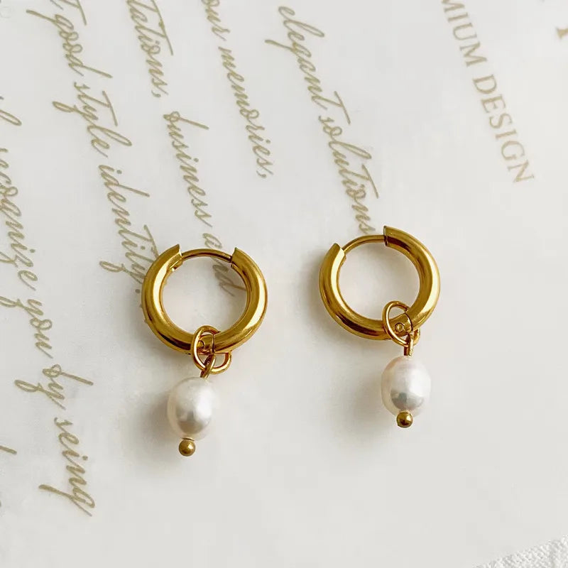 Pearl Hoop Earrings