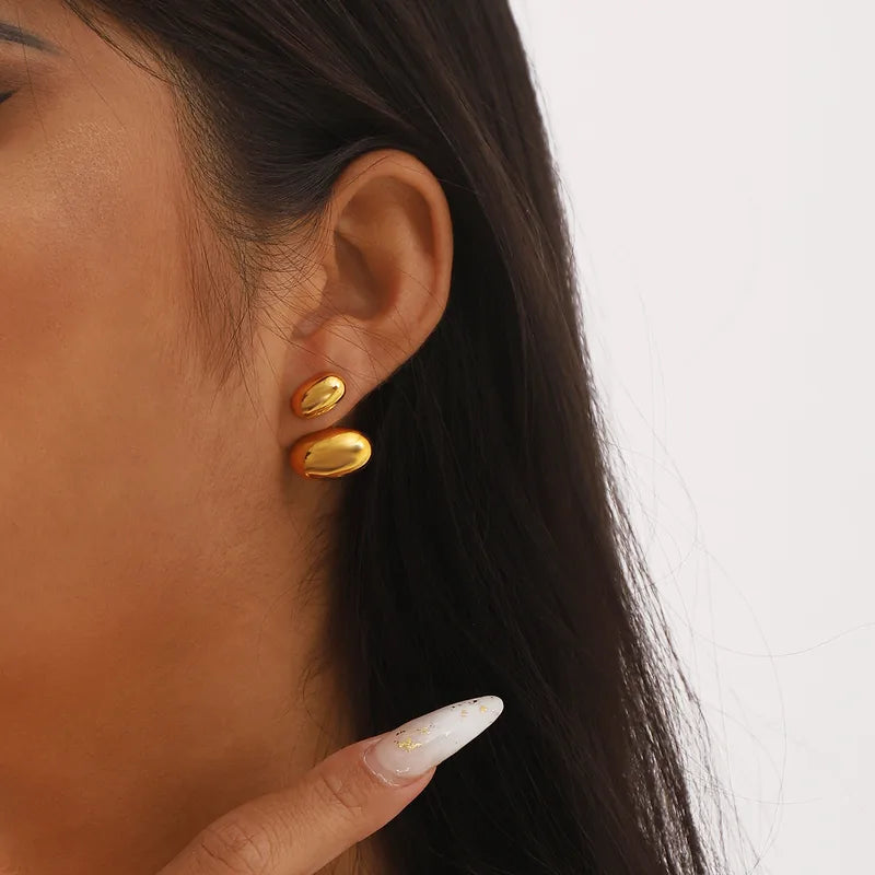 Pebble Gold Stud Earrings