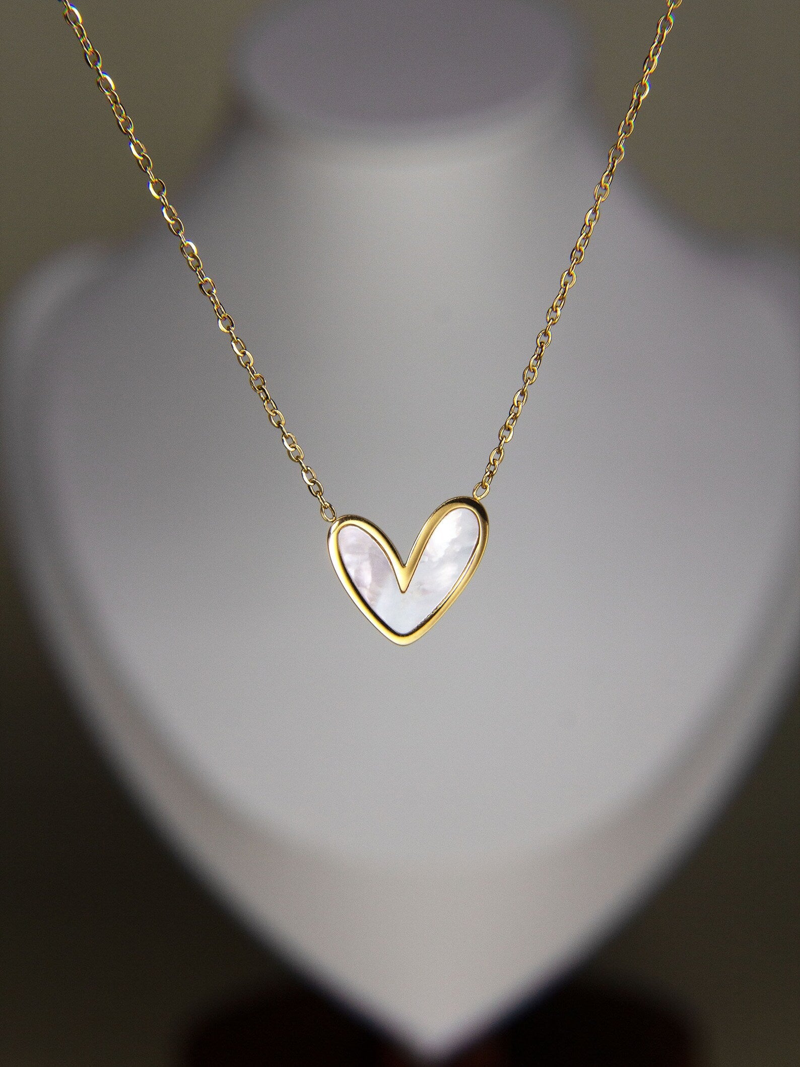 Radiant Pearl Heart Necklace