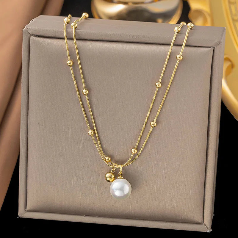 Pearl Double-Layered Necklace