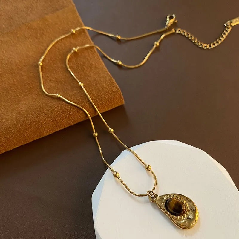 Tiger Eye Teardrop Pendant