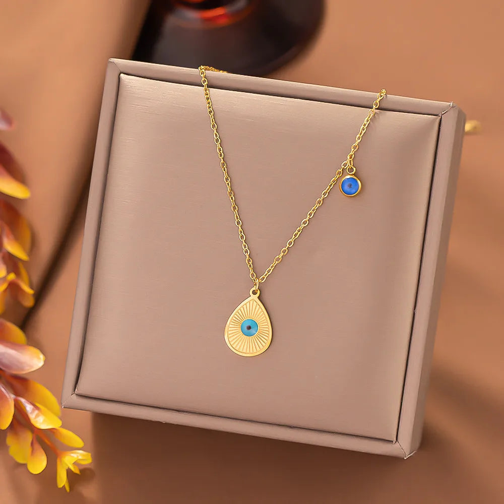 Drop Evil Eye Necklace