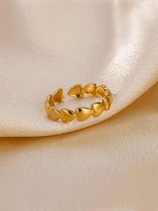 Golden Heart Band Ring