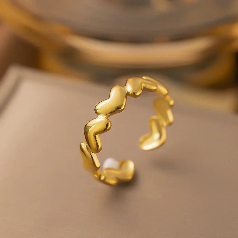 Golden Heart Band Ring
