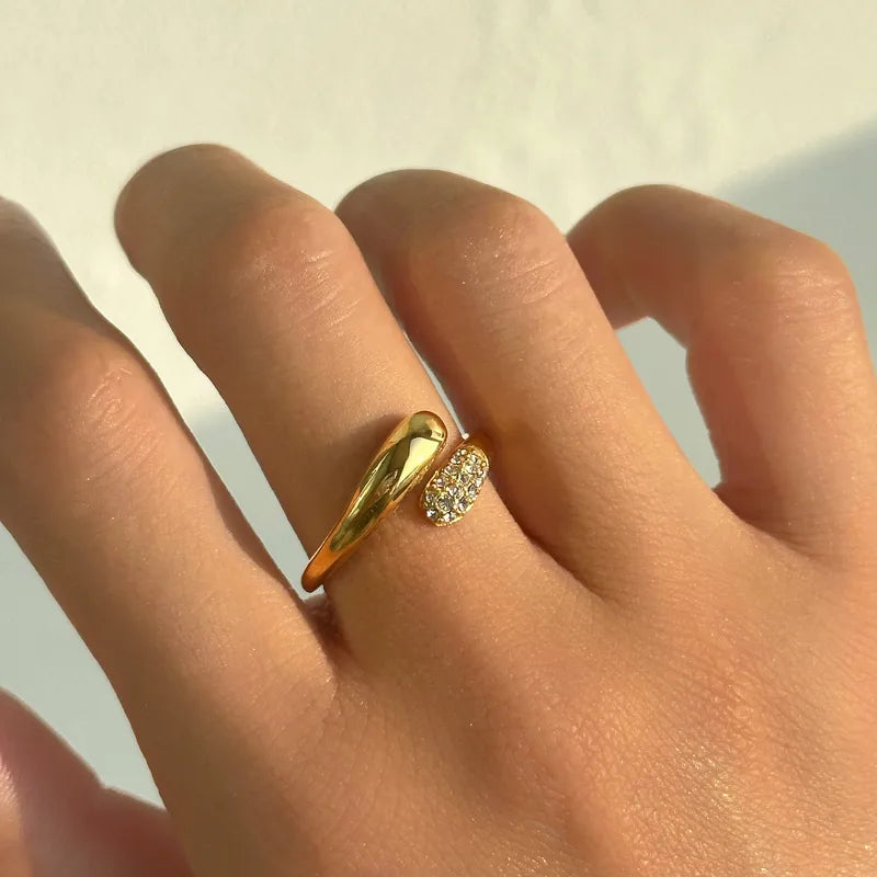 Twinkle Open Adjustable Gold Ring