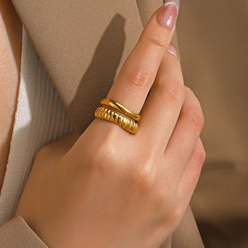 Textured Statement Gold Ring