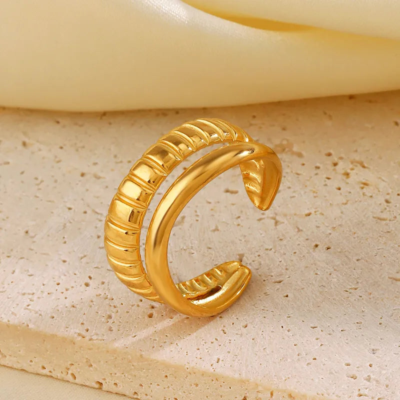 Textured Statement Gold Ring