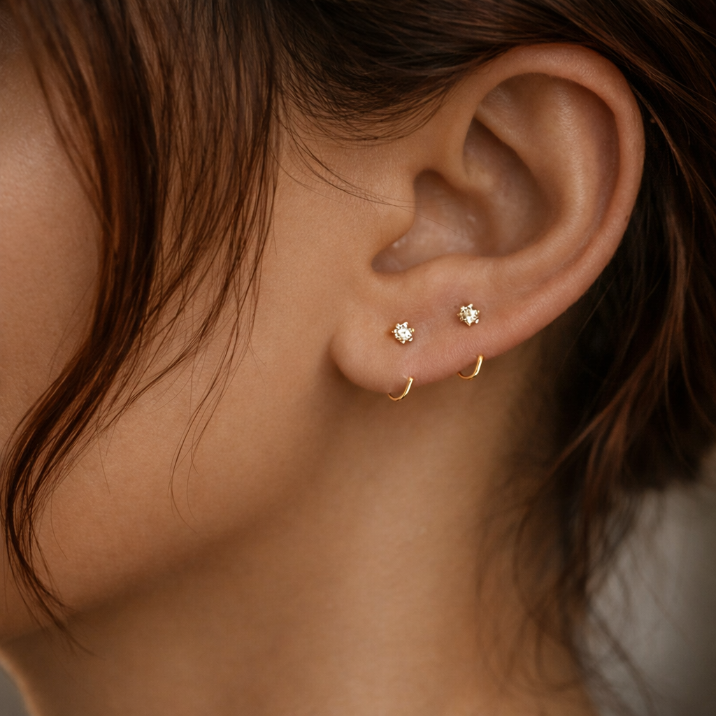 Elysian Radiance 18K Gold-Plated Crystal Drop Earrings