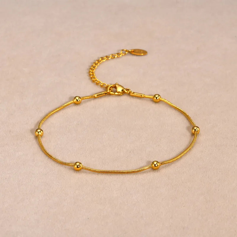 Sleek Gold Ball Anklet