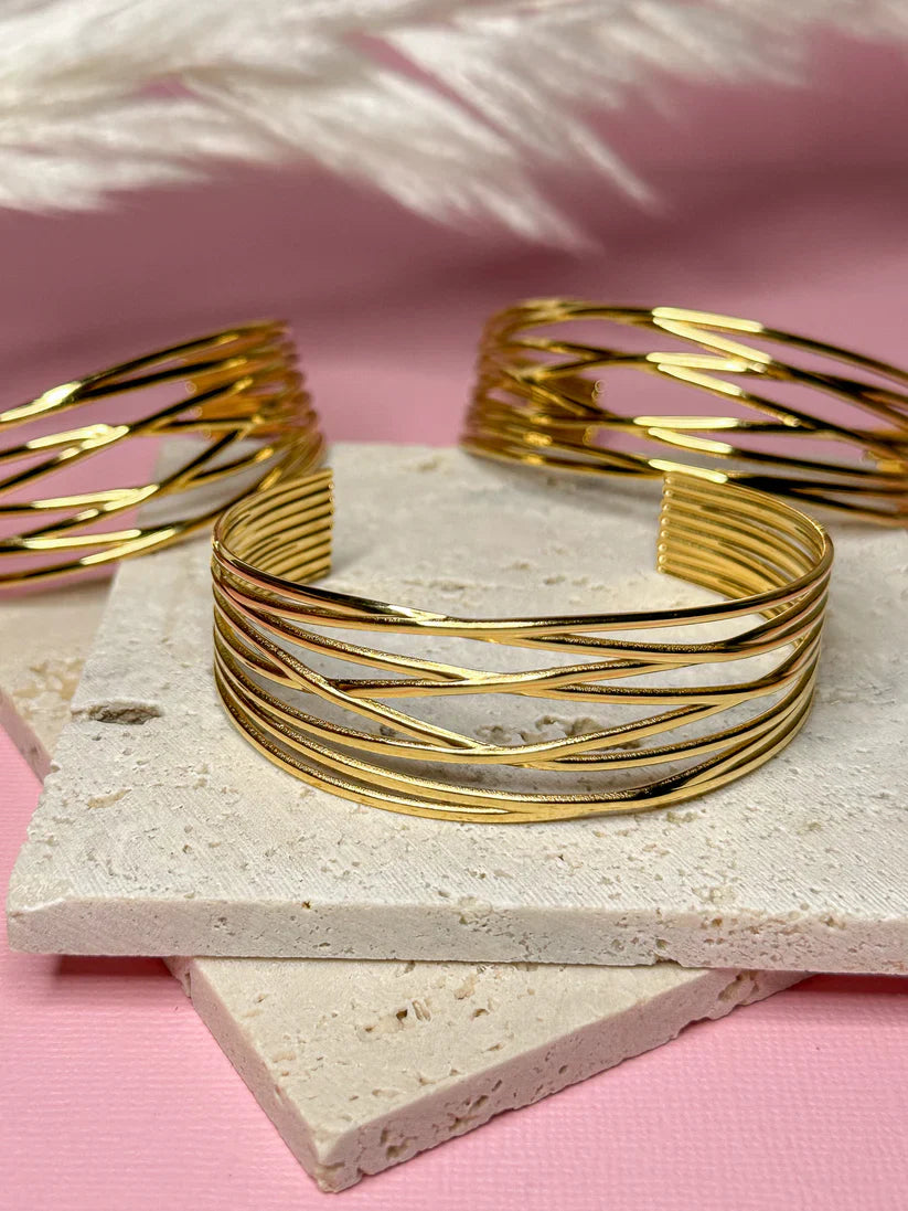 Gold Wire Cuff Bracelet
