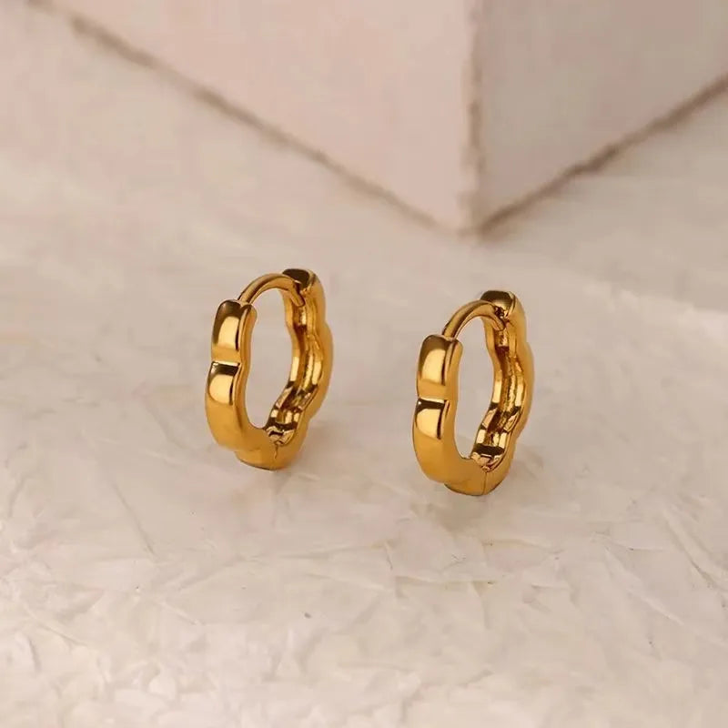Golden Bamboo Hoops