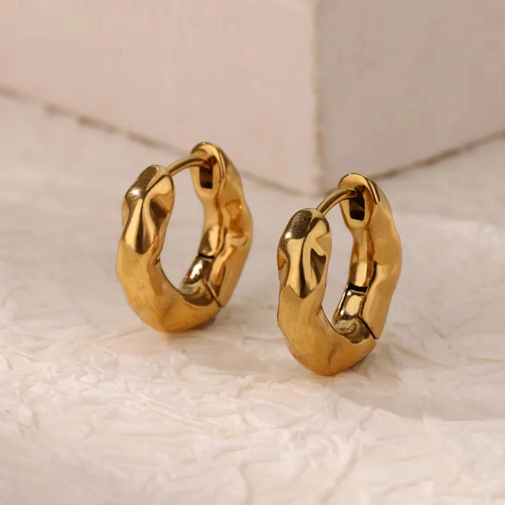 Rustic Gold Hoops