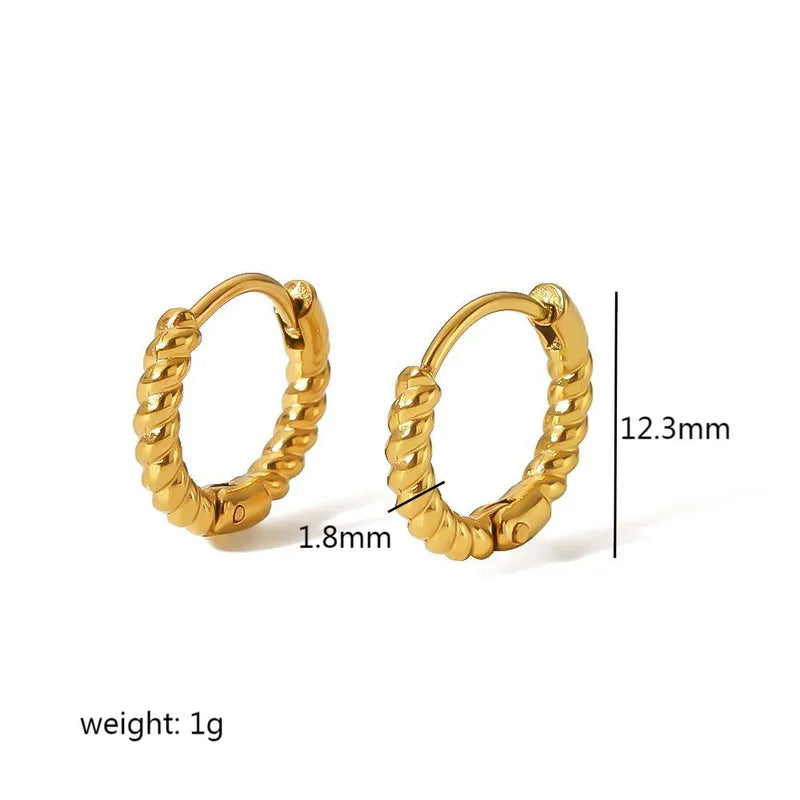 Twisted Gold Huggies
