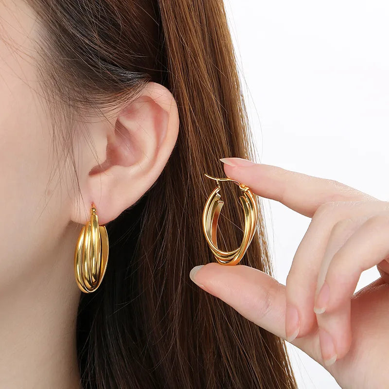 Golden Glow Hoops