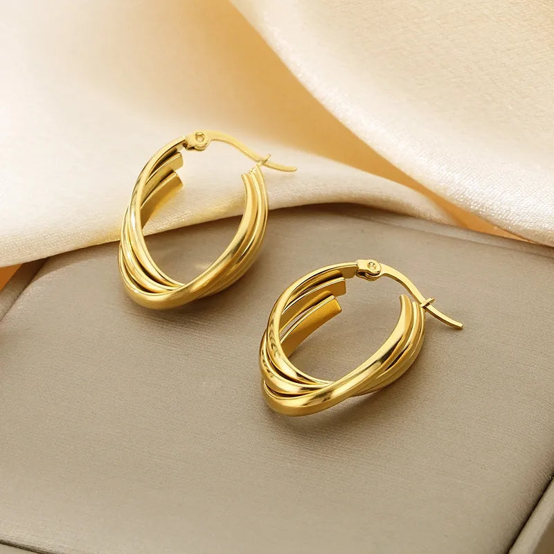 Golden Glow Hoops