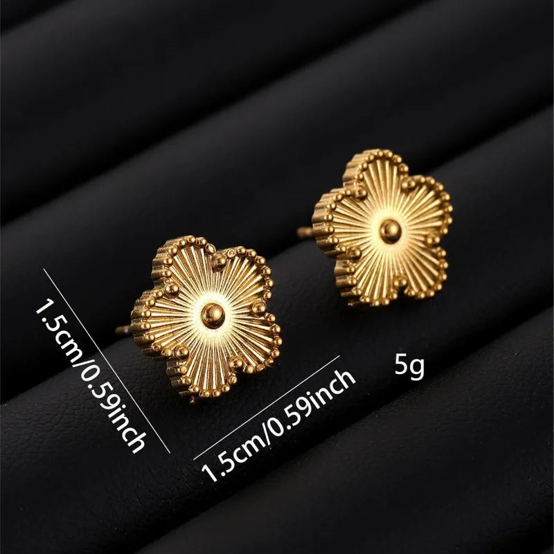 Golden Floral Studs