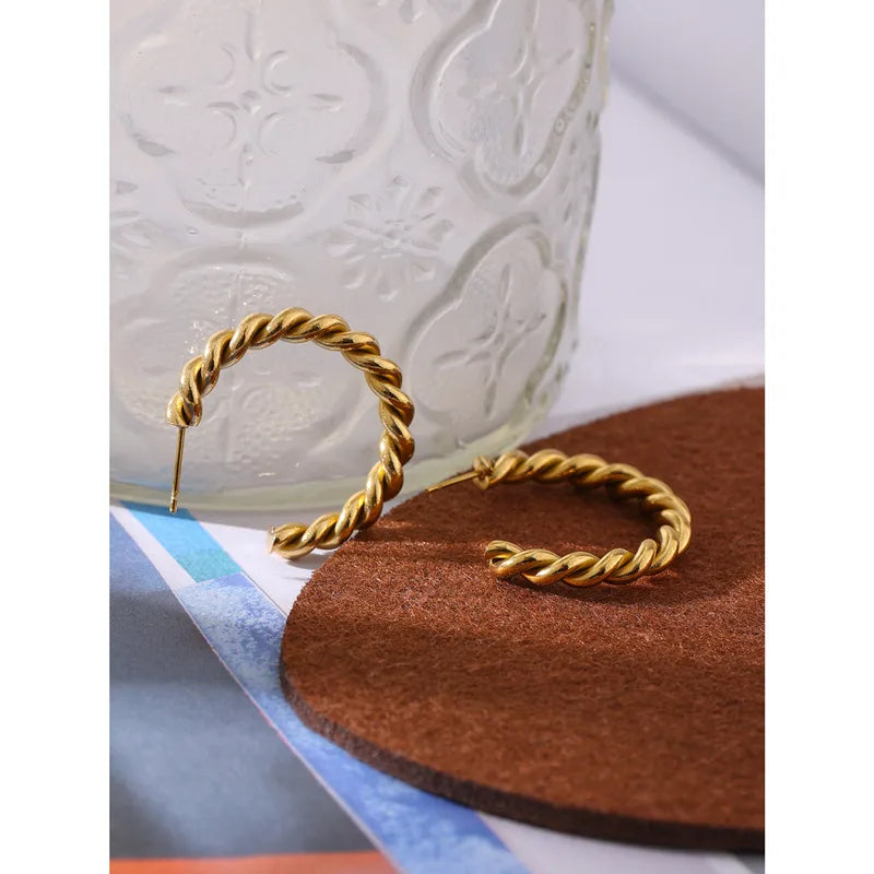 Swirl Gold Hoops