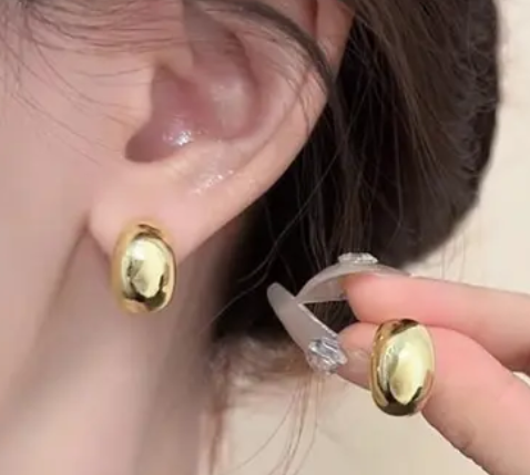 Golden Oval Earrings