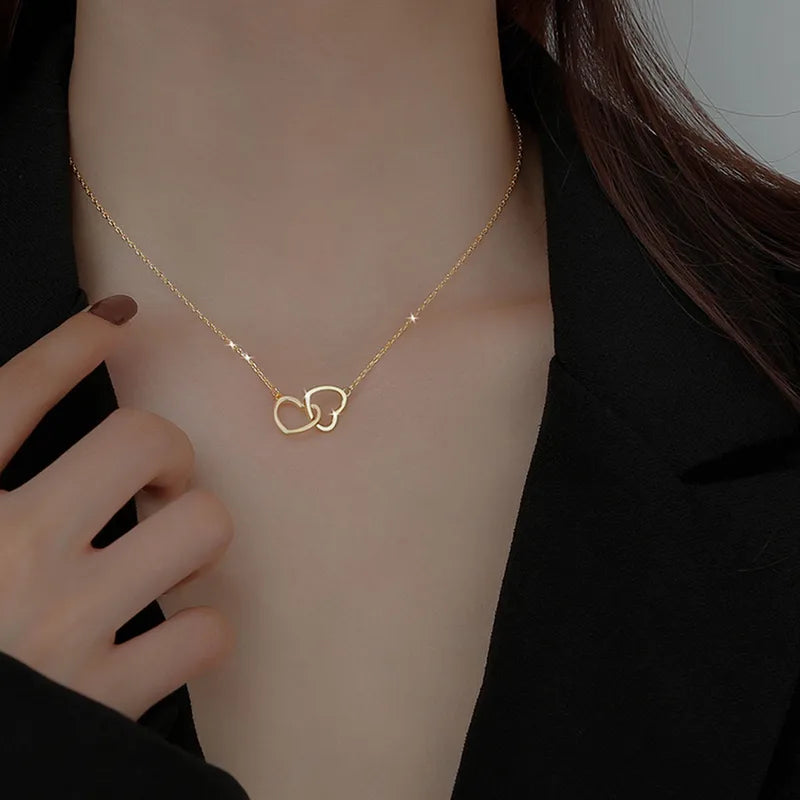Timeless Linked Hearts Pendant