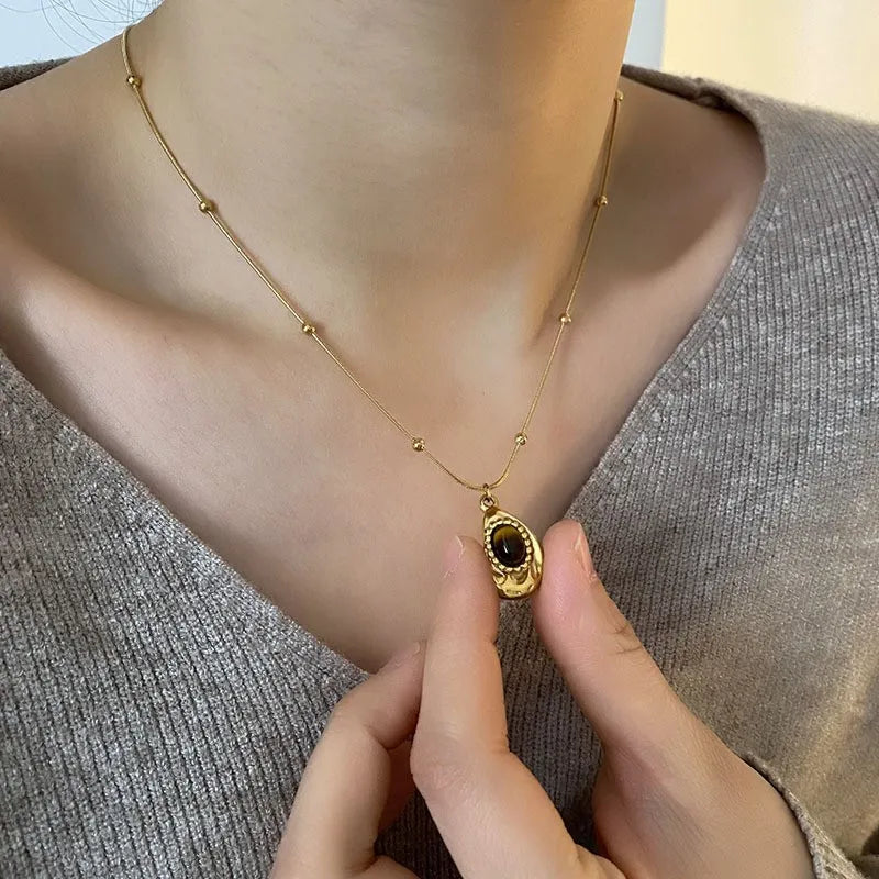 Tiger Eye Teardrop Pendant