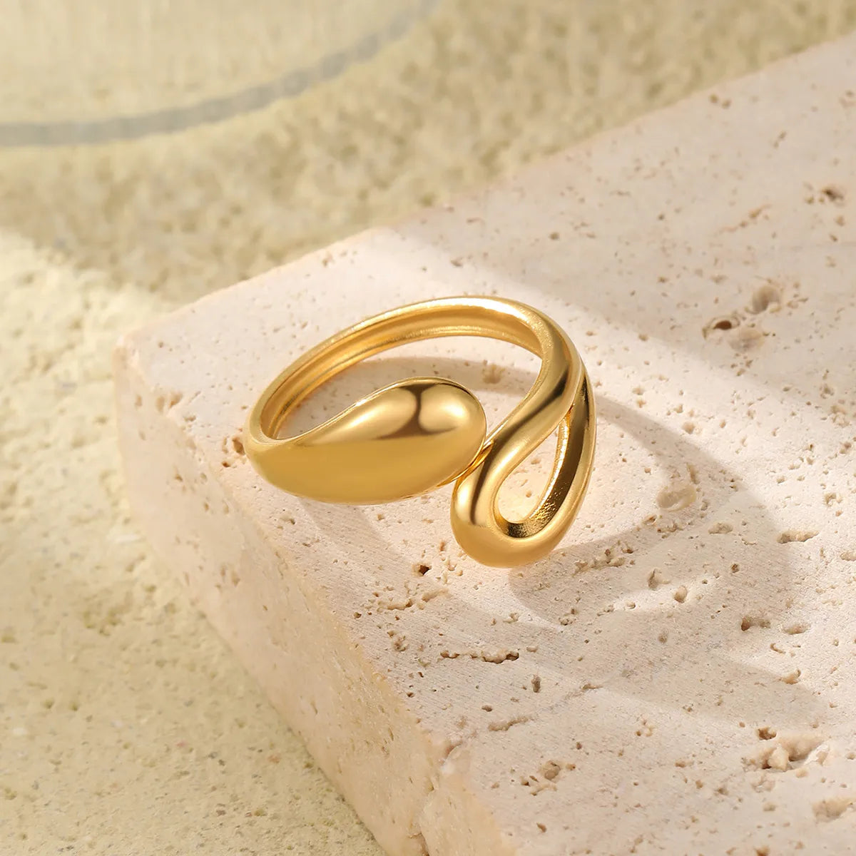 Golden Teardrop Ring